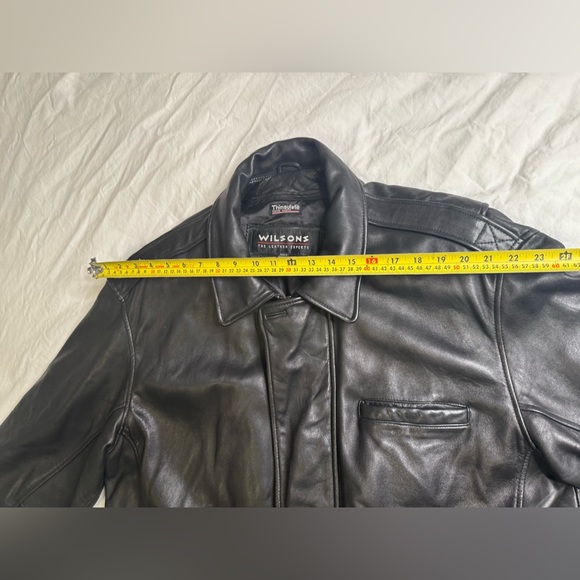 Wilsons Leather XL Tall Black Jacket Thinsulate Insulated 100% Long Car Coat - Picture 12 of 15